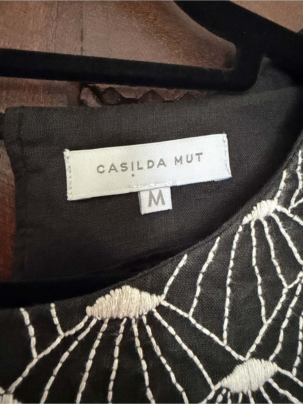 Crescent Black Embroidered Yoke Blouse - Picture 2 of 4